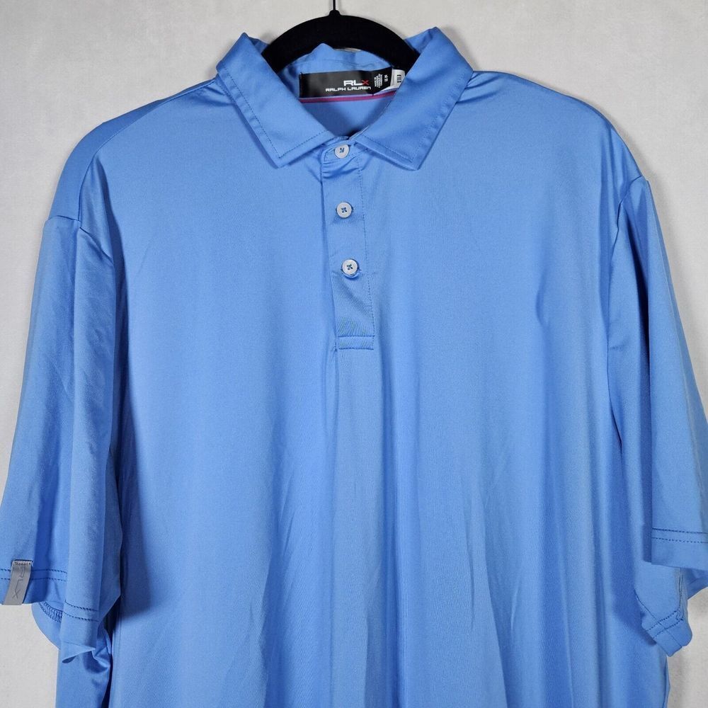Ralph Lauren RLX Mens XL Blue Short Sleeve‎ Golf Polo Shirt Stretch Casual NWOT - Picture 2 of 11